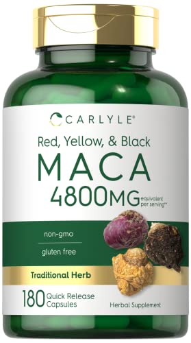 Carlyle Maca Root, 4800mg | Non-GMO, Gluten Free, 180 Capsules