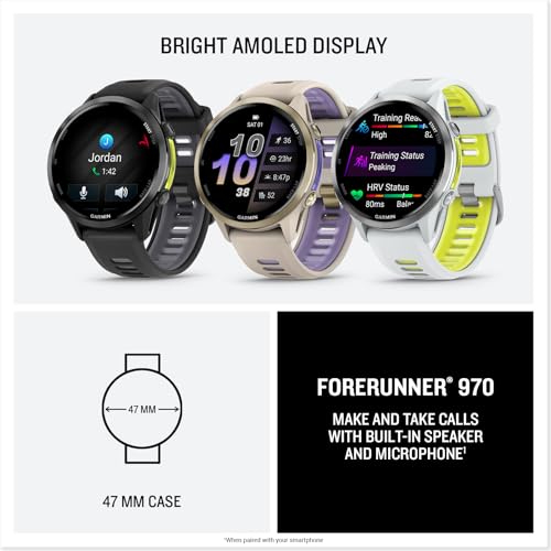 Garmin Forerunner 970 GPS Running Smartwatch - Premium AMOLED Display