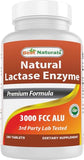 Best Naturals Fast-Acting Lactase Enzyme 3000 FCC ALU, 180 Tablets