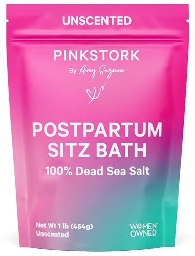 Pink Stork Postpartum Sitz Bath Soak - Perineal Care Dead Sea Salt - 16 oz