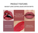 6Pcs Matte Liquid Lipstick Makeup Set Long Lasting Non-Stick Cup Waterproof Lip Gloss Set A