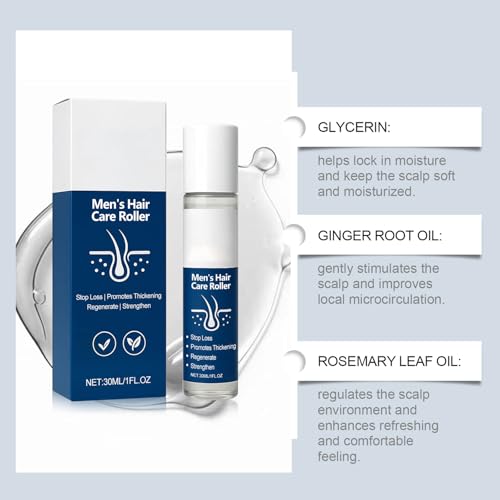 Hair Growth Serum for Men - Hair Loss & Hair Growth Scalp Treatment Oil to Stop Hair Fall & Receding Hairline - Scalp Strengthening Oil for Thicker and Fuller Hair Enhancer, 30ml