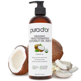 PURA D'OR Organic Fractionated Coconut Oil 16 oz - MCT Oil for Hair, Face & Skin
