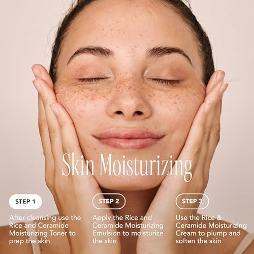The Face Shop Rice Ceramide Moisturizing Emulsion - Skin Brightening & Hydrating Lotion for Soft, Supple Skin - 5.0 Fl Oz