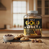 Laperva Triple Gold Whey Protein Powder - Crunchy Chocolate with Real Mango Pieces, 5 LB (70 Servings)