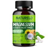 NATURELO Magnesium Glycinate Complex 200mg with Organic Vegetables - 240 Capsules