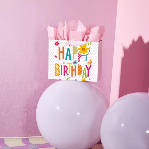 ViiTang Large Happy Birthday Gift Bags Set (2-Pack) with Tissue Paper & Card