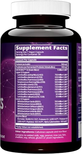 MRM Nutrition Daily Probiotics - 5 Billion CFU, 16 Strains, Prebiotics & Postbiotics for Gut & Immune Health - 30 Servings