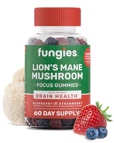 Fungies Lion'S Mane Mushroom Brain Health Gummies (60 Count) - Focus, Memory & Mood Support