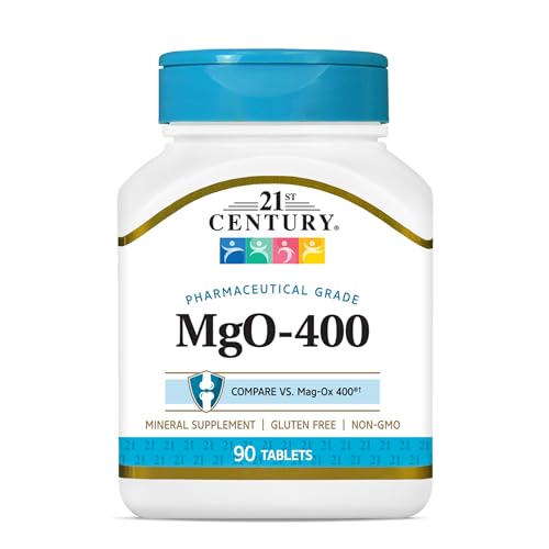 21st Century MgO 400 mg - 90 Tablets | Magnesium Oxide Supplement