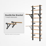 Double Bar Bracket - Heavy Duty Mounting Bar for Fitness Home Gym Equipment & Office Use