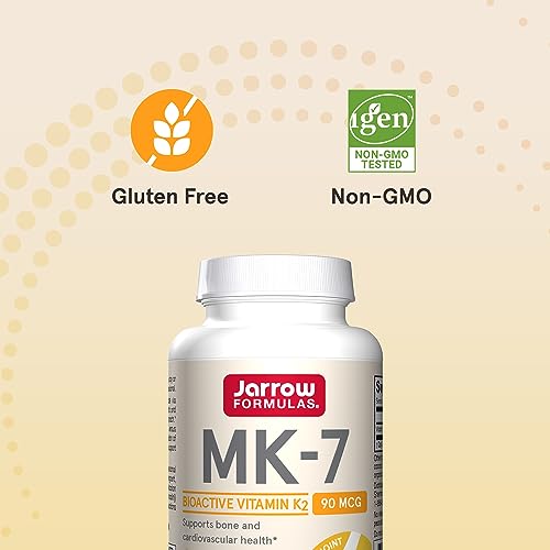 Jarrow Formulas Vitamin K2 as MK-7 | 90 mcg | Supports Bone & Cardiovascular Health | 60 Capsules