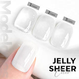 Modelones Milky White Gel Polish | Translucent Jelly Top Coat for French Finishes