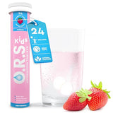 O.R.S Electrolytes for Kids - Fast and Effective Rehydration - Vegan, Gluten-Free, Lactose Free & Low-Calorie Electrolyte Tablet with Natural Strawberry Flavour - 24 Tablets