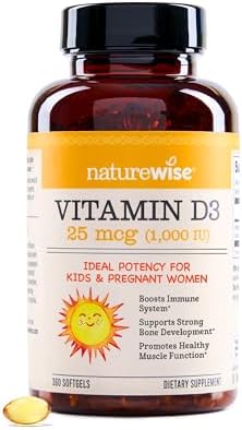 NatureWise Vitamin D3 1000iu (25 mcg) 1-Year Supply for Immune Support, Healthy Muscle Function, and Bone Health - Non-GMO, Gluten Free in Organic Extra Virgin Olive Oil, (Mini Softgel), 360 Count