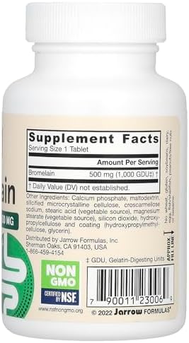Jarrow Formulas Bromelain 1000 GDU - 60 Tablets - Support Healthy Inflammation Response