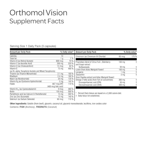 Orthomol Vision Eye Health Supplement - 30 Daily Capsules