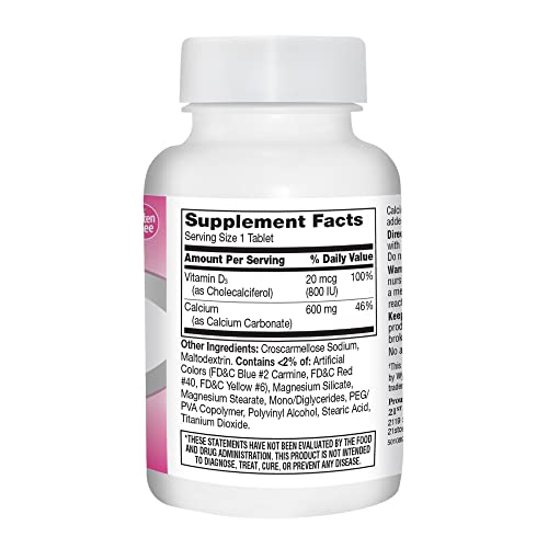 21st Century 600+D3 Calcium Supplement - 75 Tablets