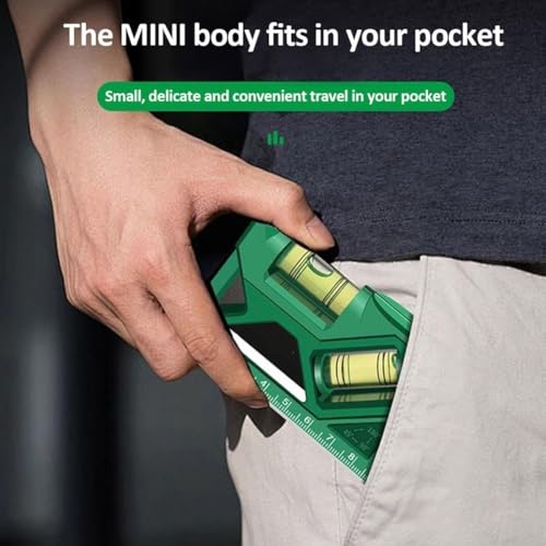 TERRIFI Mini Magnetic Spirit Level - Green, Small for TV Stand & Household Use