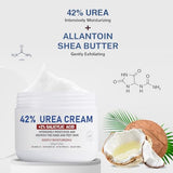 OUKEYA Urea Cream 42% + Salicylic Acid 2% - Deep Moisturizing for Dry Cracked Feet, Heels & Elbows - 50g
