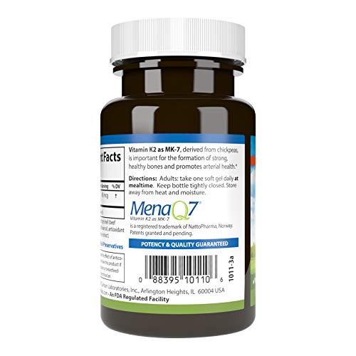 Carlson Labs Vitamin K2 MK-7 45 mcg - 90 Soft Gels | Bone & Heart Health
