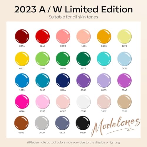 Modelones 32-Piece Gel Nail Polish Kit - 28 Rainbow Colors with Glossy & Matte Top Coats