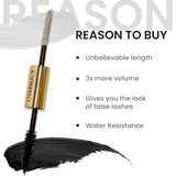 Charmacy Milano True or False Mascara - Vegan Volumizing & Lengthening Black Mascara