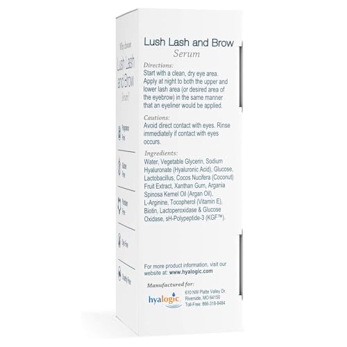 Hyalogic HA Lush Lash & Brow Serum with Hyaluronic Acid & Argan Oil - 0.17 Oz