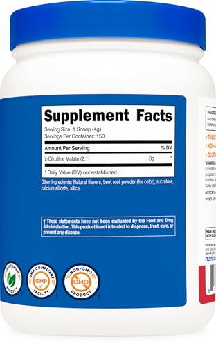 Nutricost L-Citrulline Malate 2:1 Powder - Strawberry Kiwi, 600g