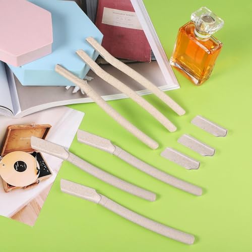 Dermaplaning Blades for Face - 6 Pcs WheatStraw Eyebrow Razor Face Peach Fuzz Remover