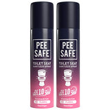 Pee Safe Toilet Seat Sanitizer Spray 75ml Pack of 2 Floral - Kills 99.9% Germs, UTI Prevention, Travel-Friendly