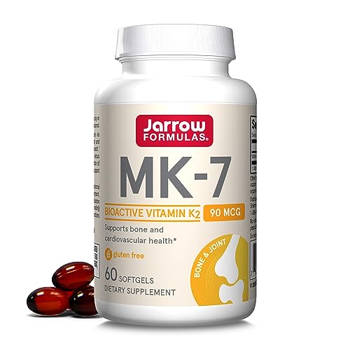 Jarrow Formulas Vitamin K2 as MK-7 | 90 mcg | Supports Bone & Cardiovascular Health | 60 Capsules