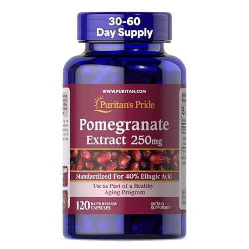 Puritan's Pride Pomegranate Extract 250 Mg Capsules - 120 Count - Natural Antioxidant Supplement