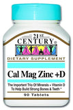21st Century Cal Mag Zinc D3 - 90 Tablets | Bone & Immune Support