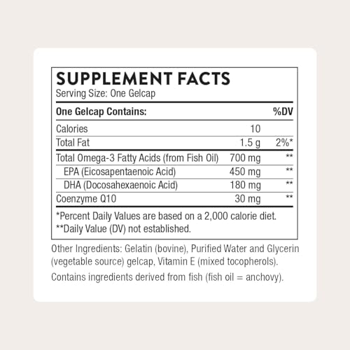 Thorne Research Omega-3 with CoQ10 - Cardiovascular & Cognitive Support, 90 Gelcaps
