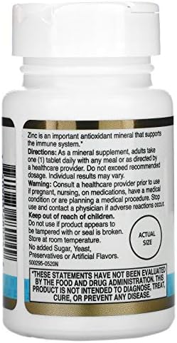 21st Century Chelated Zinc 50mg - 60 Tablets - Immune Support & Cellular Health