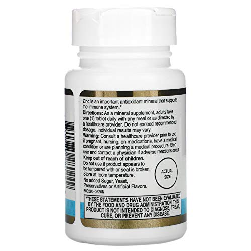 21st Century Chelated Zinc 50mg - 60 Tablets - Immune Support & Cellular Health