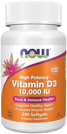 NOW Foods Supplements, Vitamin D-3 10,000 IU Softgels, Vitamin D, Joint Support, 240 Softgels
