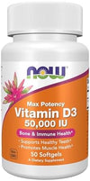 NOW Foods, Vitamin D-3, Max Potency, 50,000 IU, 50 Softgels