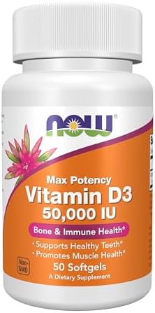 NOW Foods, Vitamin D-3, Max Potency, 50,000 IU, 50 Softgels