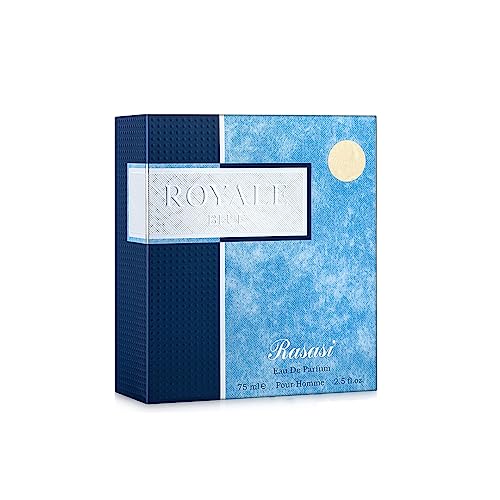 Rasasi Royale Blue Eau de Parfum for Men - 75ml - Long-Lasting Premium French Fragrance