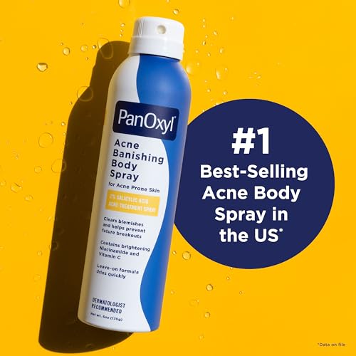 PanOxyl Acne Banishing Body Spray with 2% Salicylic Acid - 6 Oz | Pimple Treatment Spray for Stubborn Breakouts