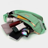 Adjustable Waterproof Fanny Pack for Sports & Travel - Green Crossbody Bag