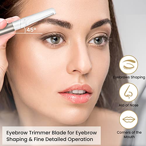 Dermaplaning Tool for Face Exfoliation - 20 Replaceable Blades, Facial Shaver & Eyebrow Razor for Peach Fuzz Removal