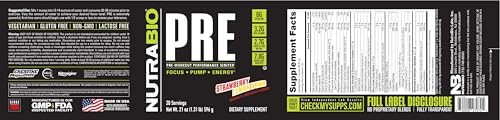 NutraBio PRE-Workout Strawberry Lemon Bomb (1.31lb)