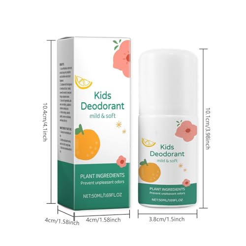 Natural Deodorant for Kids & Teens - Aluminum-Free, Hypoallergenic, Clean Fresh Scent, 50ml