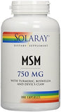 Solaray MSM Supplement - 180 Count, 750mg per Serving