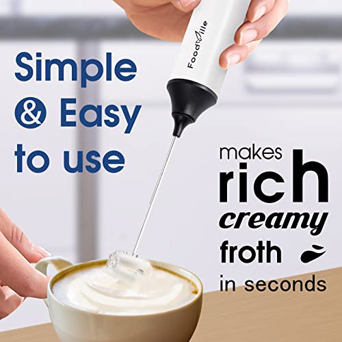 MF05 Rechargeable Handheld Milk Frother & Foam Maker with Stainless Whisk