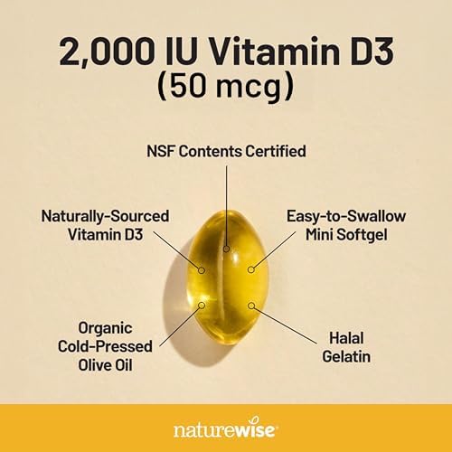 NatureWise, Vitamin D3, 50 mcg (2,000 IU), 360 Softgels