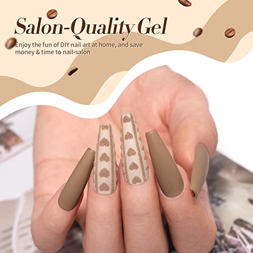 Born Pretty Gel Nail Polish Kit - Nude Brown & Chocolate Collection (6 Colors)